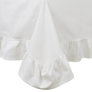 Romance White Ruffle Tablecloth - 8 seater, decorative tableware